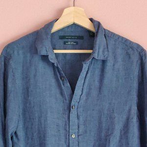 Cornflower blue Perry Ellis 100% Linen button down